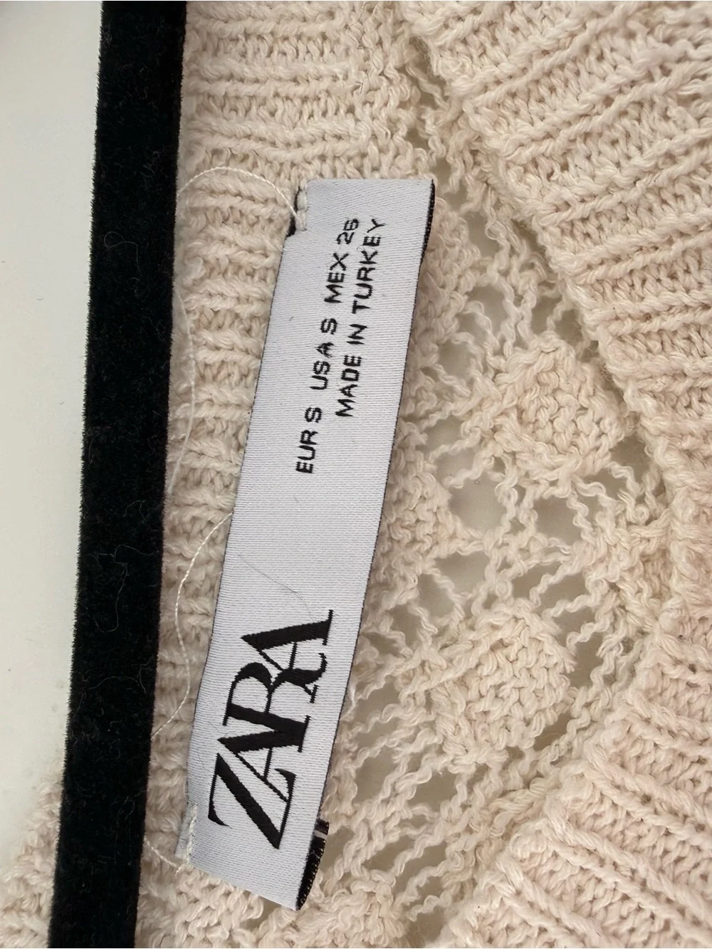 Zara Cream Lace-Knit Ruffle Hem Crop Top